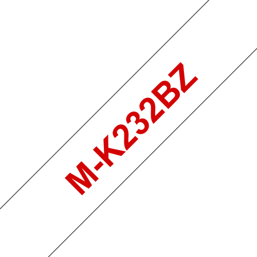 MK-232BZ PLASTIC LABELLING TAPE 12MM 8M RED ON WHITE NON-LAM – Brother