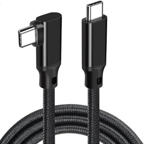 JLC Right Angled RA24 Braided Type C (Male) to Type C (Male) Cable - 1M - Black. – JLC