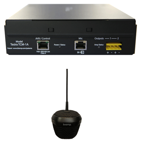 Beamtracking Ceiling Microphone with PoE+ Amplifier - Black – Biamp