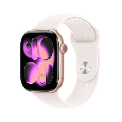 Apple Watch Series 11?GPS + Cellular 46mm Rose Gold Aluminium Case with Light Blush Sport Band - M/L – Apple