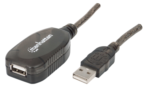 USB-A CABLE 20M MALE/FEMALE- 480MBPS (USB 2.0) EXTENSION BLCK – INTELLINET