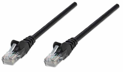 NETWORK CABLE CAT5E CCA 10M BLACK U/UTP SNAGLESS/BOOTED – INTELLINET
