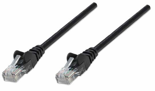 NETWORK CABLE CAT5E CCA 15M BLACK U/UTP SNAGLESS/BOOTED – INTELLINET