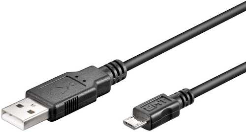 Micro USB Cable, Black, 0.6m – MicroConnect