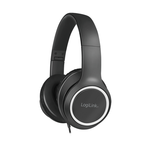 Headset Stereo, with Microphone, 1x 3.5mm, black – LogiLink