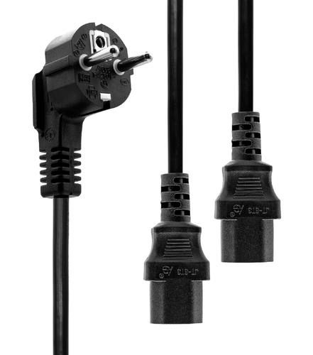 POWER Y-CORD 1.8M BLACK IEC320 – MicroConnect