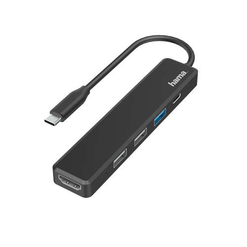 Hama External 4 Port USB-C Hub USB Powered 3 x USB-A 1 x USB C (Power Delivery) 1 x HDMI – Hama