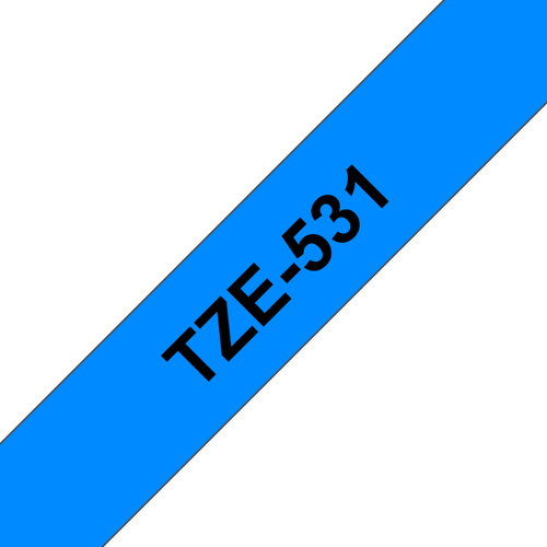 TZE-531 LAMINATED TAPE 12MM 8M BLACK ON BLUE – Brother
