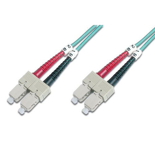 1M OM3 50/125 SC-SC DLX 2.8mm FIBRE OPTIC CABLE - AQUA – Fairline