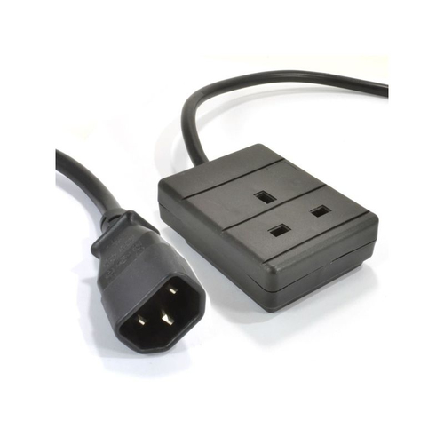 1M IEC PLUG (C14) TO SINGLE 13A TRAILING SOCKET - BLACK – Fairline