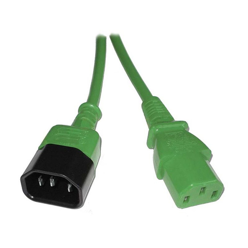 2M IEC C13 SOCKET TO C14 PLUG MAINS EXTENSION CABLE - GREEN – Fairline