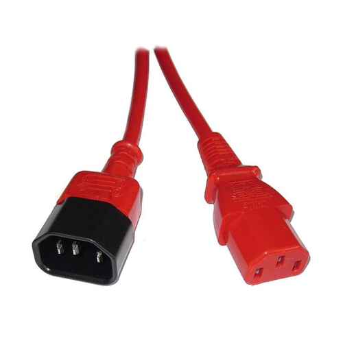 2M IEC C13 SOCKET TO C14 PLUG MAINS EXTENSION CABLE - RED – Fairline