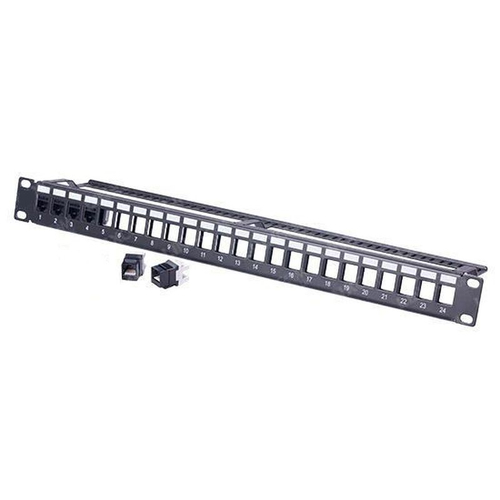 24 PORT EMPTY MODULAR KEYSTONE PATCH PANEL (1U) – Fairline