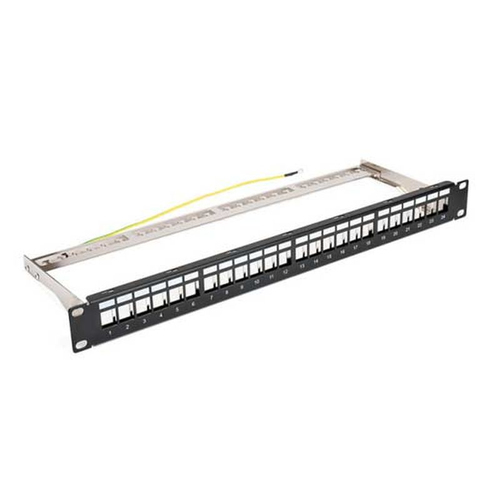 24 PORT EMPTY MODULAR KEYSTONE PATCH PANEL - SHIELDED (1U) – Fairline