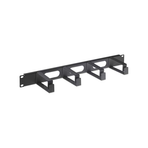 4 RING 1U 19 INCH CABLE MANAGER WITH HOLES - BLACK – Fairline