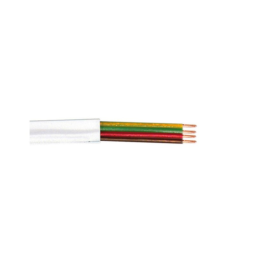 4 CORE FLAT MODULAR TELEPHONE CABLE - 100M / WHITE – Fairline