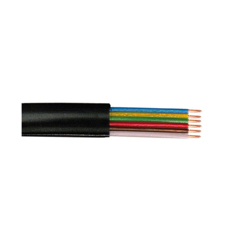 6 CORE FLAT MODULAR TELEPHONE CABLE - 100M / BLACK – Fairline