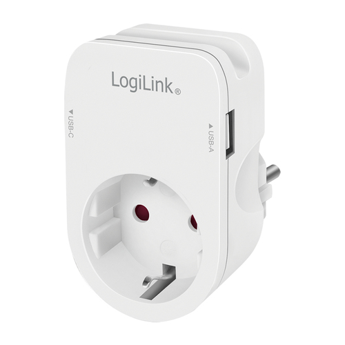 DC Adapter with 1x USB-AF, 1x USB-CF, 17W USB charger – LogiLink