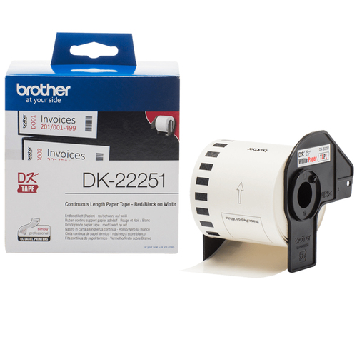 RED BLACK ON WHITE CONTUOUS PAPER 62MM – Brother