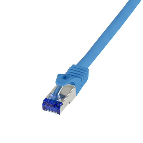 Patch cable Cat.6A S/FTP Ultraflex 3P/GHMT certified, blue 0.25m – LogiLink