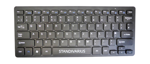 Standivarius Piano II Mini Bluetooth keyboard. Slim mobile design in UK layout; included 78 keys including FN media keys. Supplied by Hypertec – Standivarius