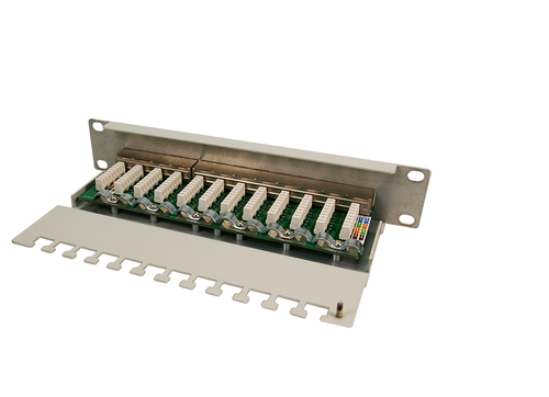 Cat.6 Patch Panel 12-Port 10, STP, grey – LogiLink