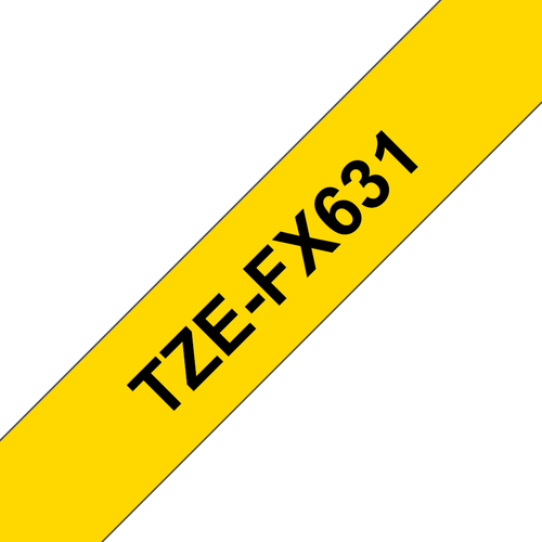 TZEFX-631 BLACK ON YELLOW – Brother