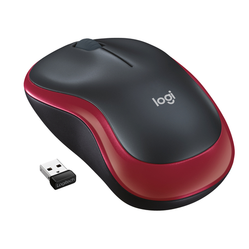 WIRELESS MOUSE M185 RED USB CORDLESS – Logitech