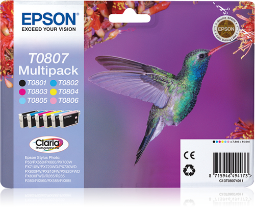 CLARIA PHOTOGRAPHIC INK 6 COL MULTIPACK F/R265/RX560/R360 – Epson
