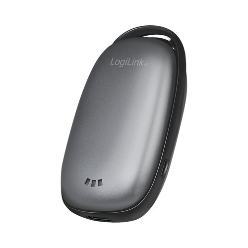 Mobile Power Bank, 4.000mAh, hand heater, metal grey – LogiLink