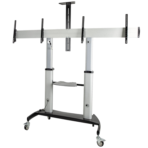 DUAL TV CART - 37-60 TVS HEIGHT ADJUSTABLE LOCKABLE WHEEL – StarTech.com