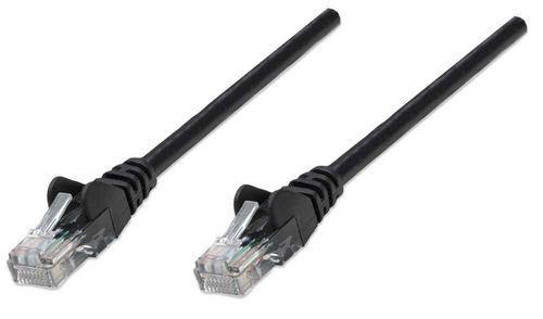 NETWORK CABLE CAT5E CCA 7.5M- BLACK U/UTP SNAGLESS/BOOTED – INTELLINET
