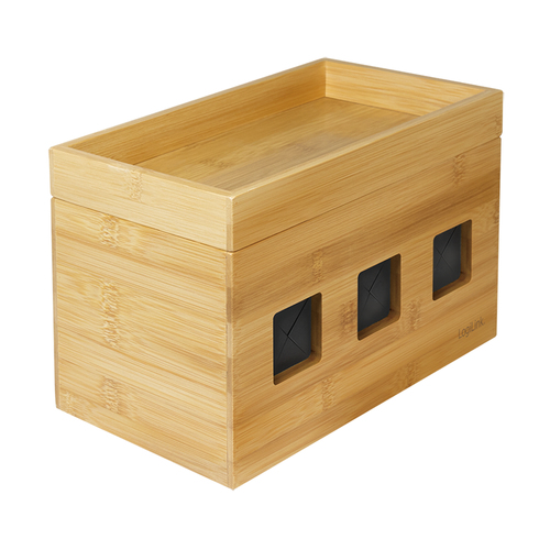 Cable box, 255 x 140 x 165 mm, bamboo – LogiLink
