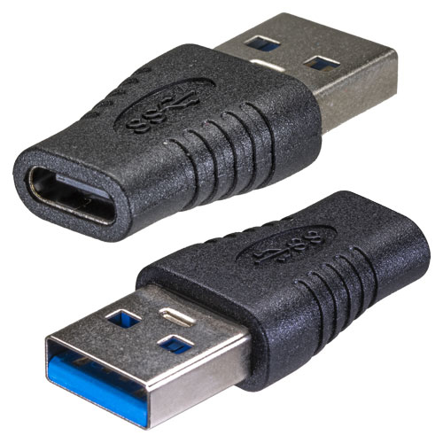 USB 3.1c Female - USB3.0 A Male Black Adaptor – Cablenet