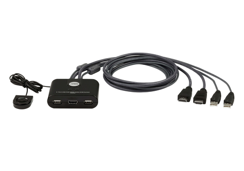 2-PORT USB FHD HDMI CABLE KVM WITH REMOTE PORT SELECTOR – ATEN