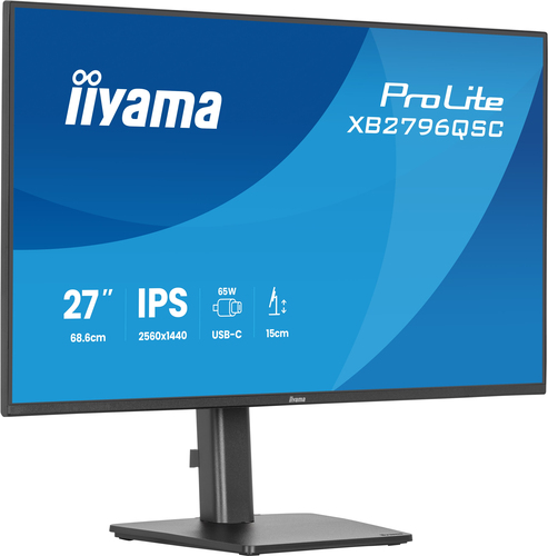 27iWIDE LCD 2560 x 1440 QHD IPS panel LED Bl. USB-Hub(1xOut v3.2 +1xUSB-C(5 Watt)) Pivot Height Adjust.(15cm) 350 cd/m 1000:1 StaticContrast 80.000.000:1 ACR Sp – Iiyama