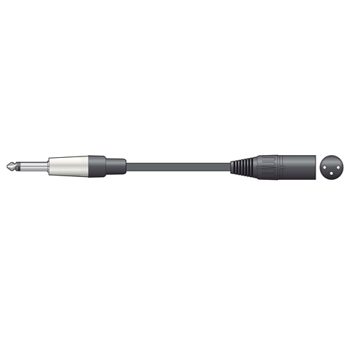 3m Male XLR to TRS Jack Cable BLK – chord