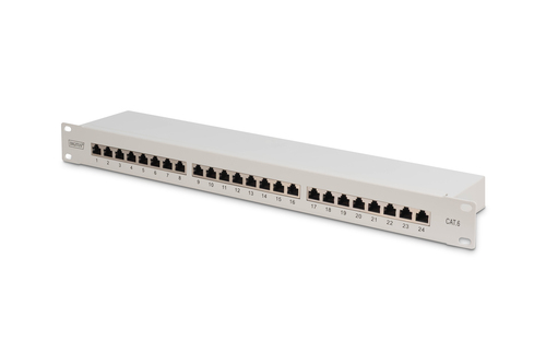 CAT 6 patch panel shielded 24-port RJ4 – Assmann Electronics
