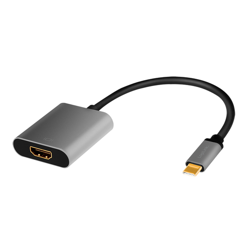 USB 3.2 Gen1 Type-C adapter, C/M to HDMI, 4K, alu,black/grey, 0.15 m – LogiLink