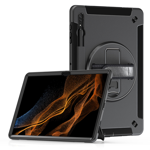 Samsung Tab S8 Ultra JLC Spartan Velcro Hand Strap + Shoulder Strap - Black – JLC