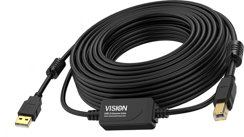 VISION 10m Black USB 2.0 booster cable – Vision