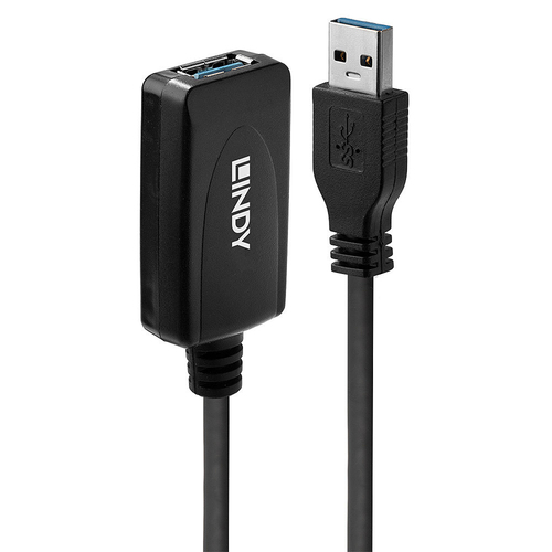 5M USB 3.0 ACTIVE EXTENSION CBL TYPE A MALE/TYPE A FEMALE – Lindy