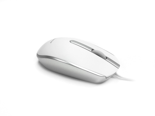 Accuratus M100 MAC USB Type C - USB Type C Wired Full Size Slim Apple Mac Mouse With Silver And Matt White Tactile Case – Ceratech