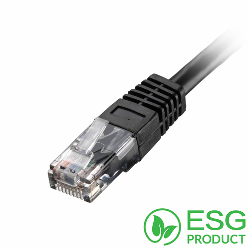 5m Cat5e RJ45 Black U/UTP PVC 24AWG Flush Moulded Booted Patch Lead (PK 50) – Cablenet