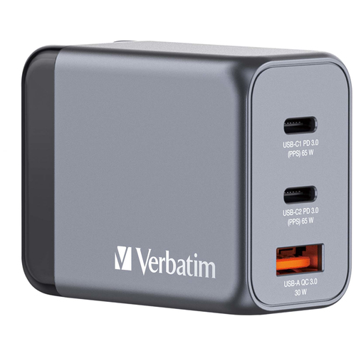 Verbatim GNC-65 GaN Charger 3 65W USB – Verbatim
