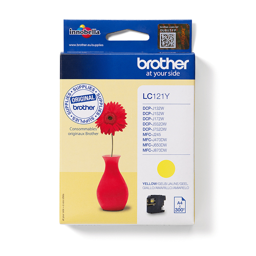 INK CARTRIDGE LC-121BK YELLOW DCP-J752DW 600 PAGES – Brother