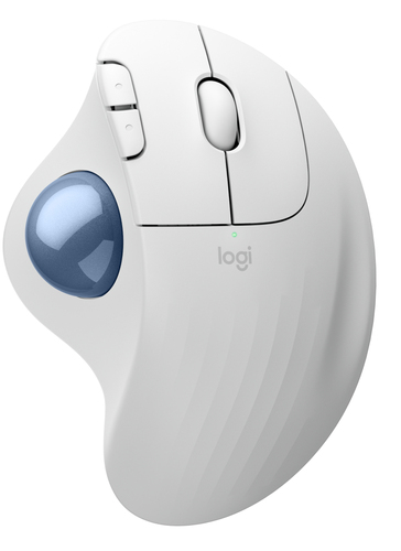 ERGO M575S WRLS TRACKBALL OFFWHITE+BLUE – Logitech