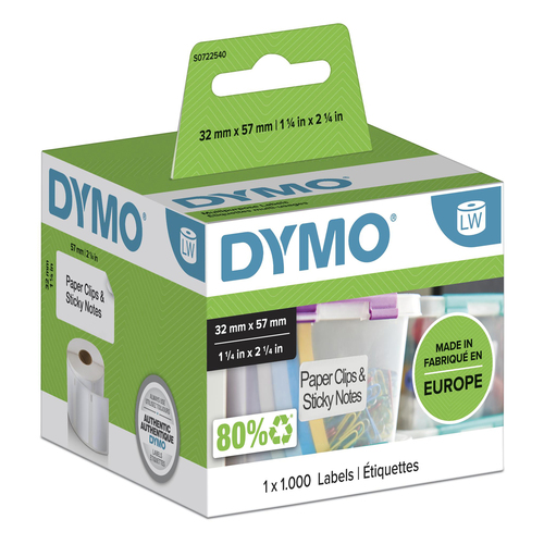 MULTI-PURPOSE WHITE LABELS 57X32MM 1 ROLL (1000) – NEWELL RUBBERMAID
