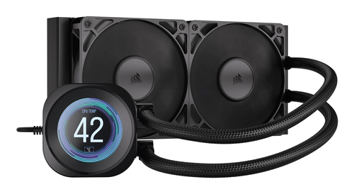 Corsair NAUTILUS 240 RS LCD Liquid CPU Cooler, Personalised LCD Screen, RS120 Magnetic Dome Fans, Daisy-Chain Connections, Black – Corsair