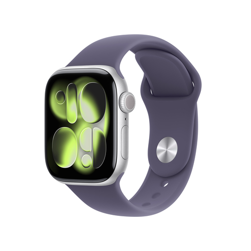 Apple Watch Series 11?GPS?42mm?Silver Aluminium Case with Purple Fog Sport Band - S/M – Apple